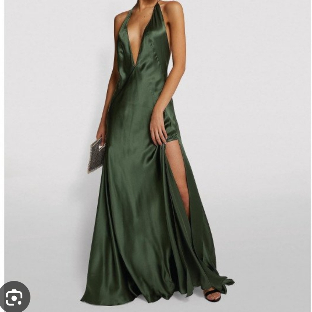 Michael Lo Sordo Emerald Silk Gown